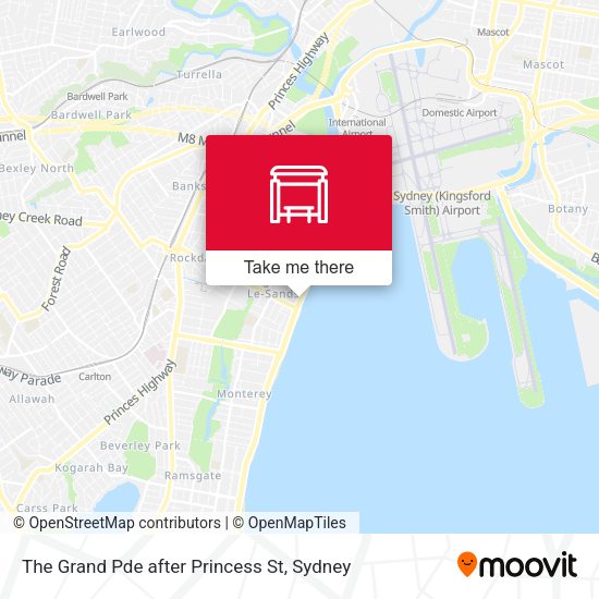 The Grand Pde after Princess St map