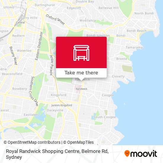 Royal Randwick Shopping Centre, Belmore Rd map