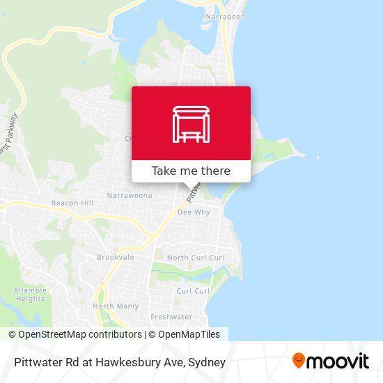 Pittwater Rd at Hawkesbury Ave map