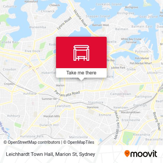 Leichhardt Town Hall, Marion St map