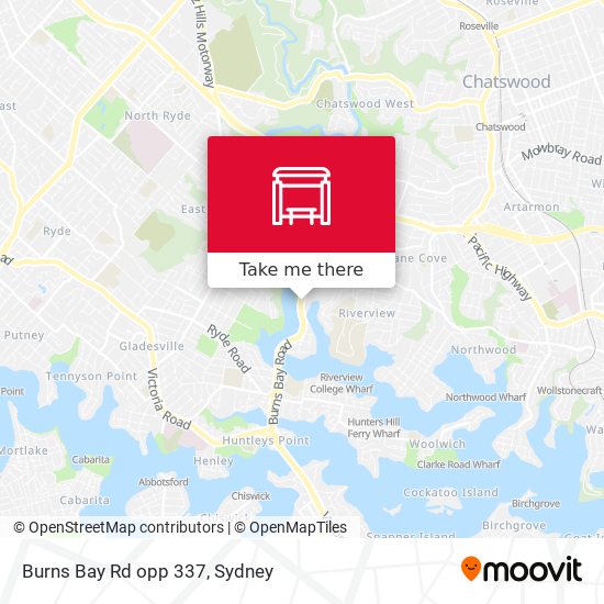 Burns Bay Rd opp 337 map