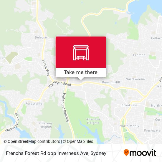 Frenchs Forest Rd opp Inverness Ave map
