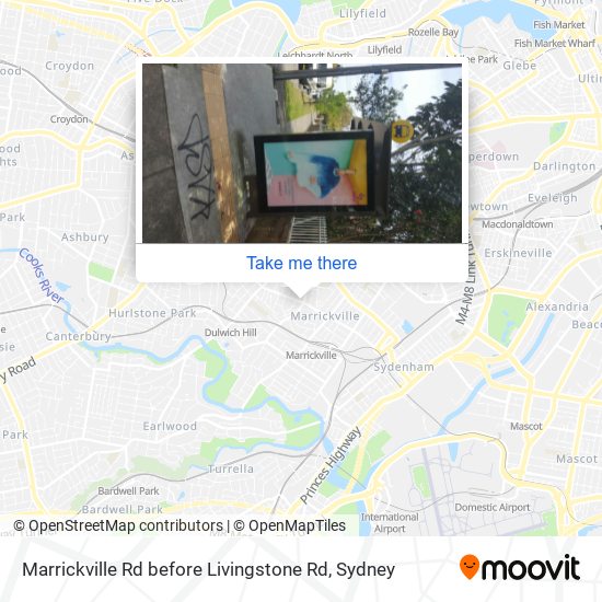 Marrickville Rd before Livingstone Rd map