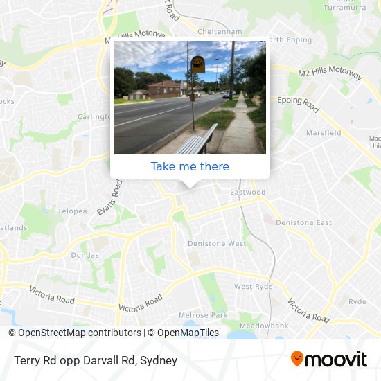 Terry Rd opp Darvall Rd map