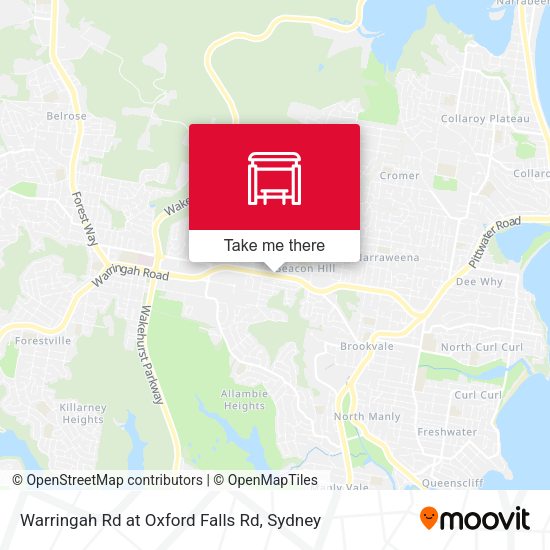 Warringah Rd at Oxford Falls Rd map