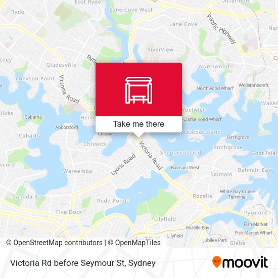 Victoria Rd before Seymour St map