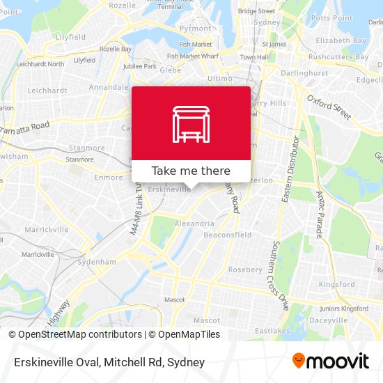 Mapa Erskineville Oval, Mitchell Rd