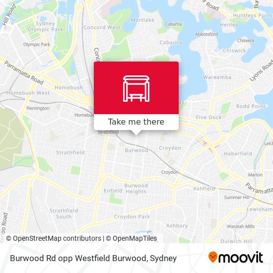 Mapa Burwood Rd opp Westfield Burwood