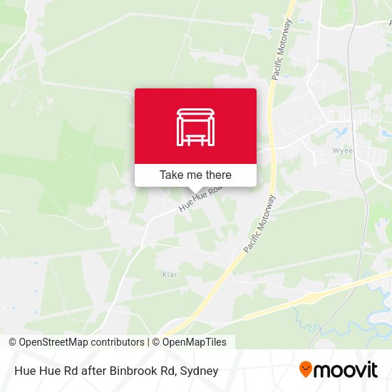 Hue Hue Rd after Binbrook Rd map