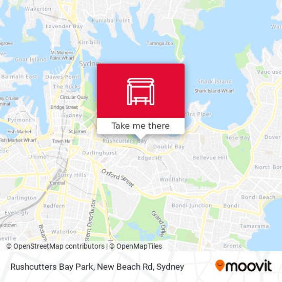 Mapa Rushcutters Bay Park, New Beach Rd