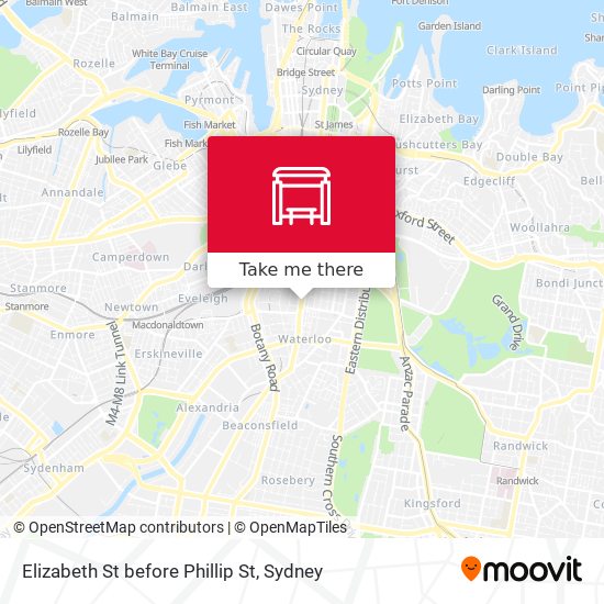 Mapa Elizabeth St before Phillip St