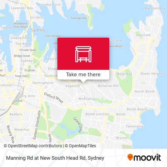 Manning Rd at New South Head Rd map
