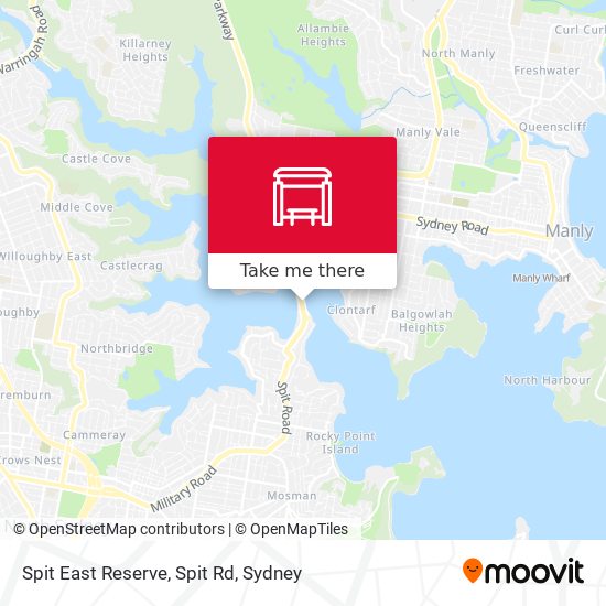 Spit East Reserve, Spit Rd map