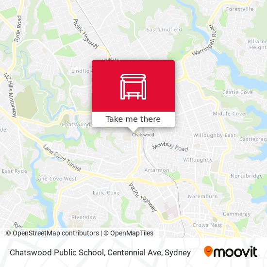 Mapa Chatswood Public School, Centennial Ave