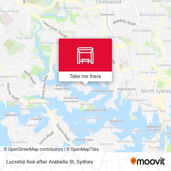 Lucretia Ave after Arabella St map