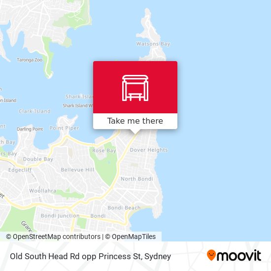 Old South Head Rd opp Princess St map