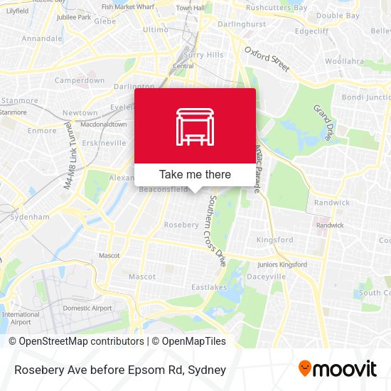 Rosebery Ave before Epsom Rd map