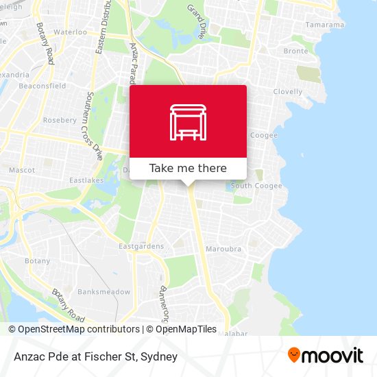 Anzac Pde at Fischer St map