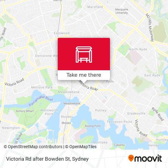 Victoria Rd after Bowden St map