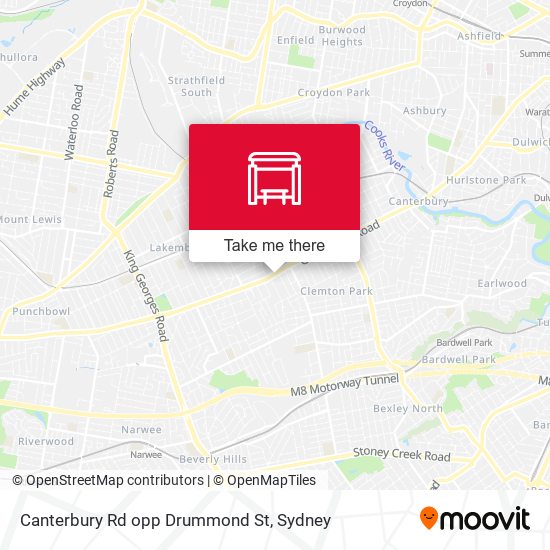 Canterbury Rd opp Drummond St map