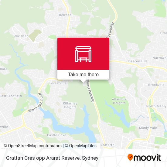 Grattan Cres opp Ararat Reserve map