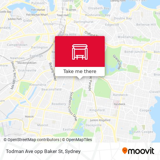 Todman Ave opp Baker St map