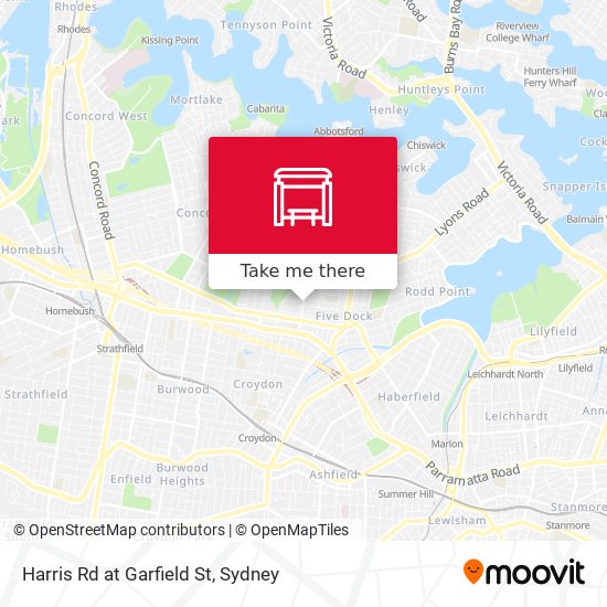Harris Rd at Garfield St map