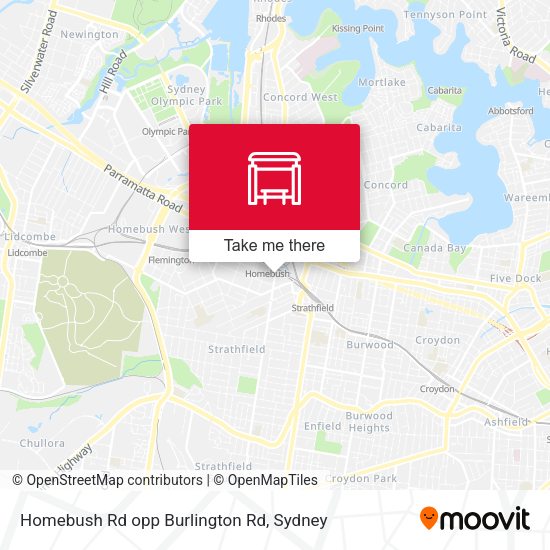 Homebush Rd opp Burlington Rd map