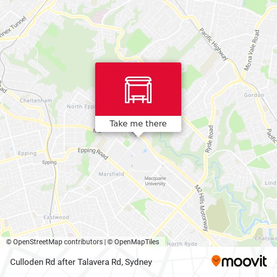 Culloden Rd after Talavera Rd map