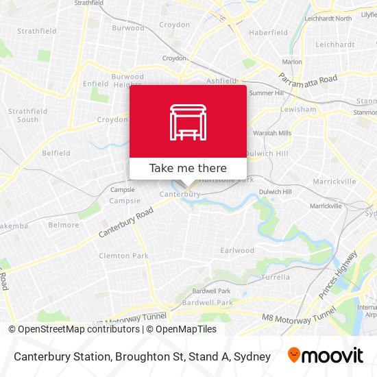 Canterbury Station, Broughton St, Stand A map