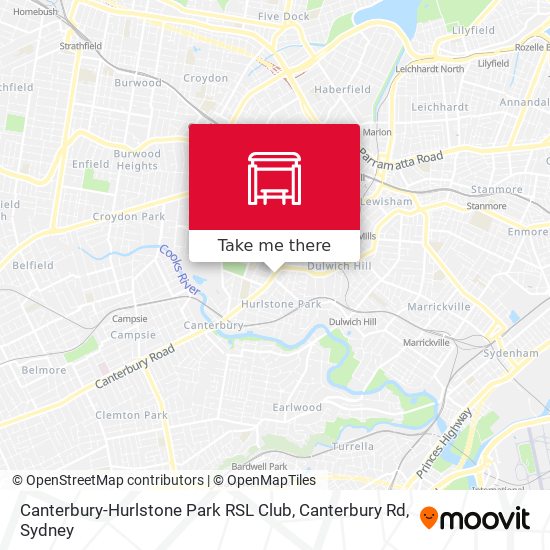Canterbury-Hurlstone Park RSL Club, Canterbury Rd map