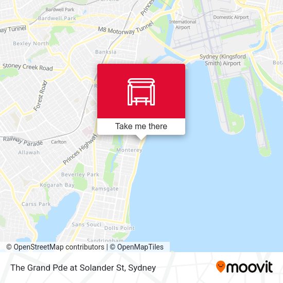 The Grand Pde at Solander St map