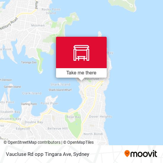 Vaucluse Rd opp Tingara Ave map