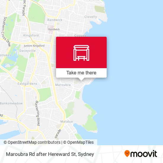 Maroubra Rd after Hereward St map