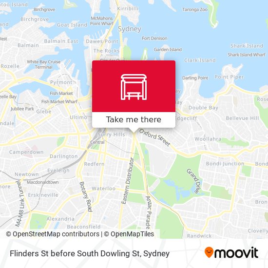 Flinders St before South Dowling St map