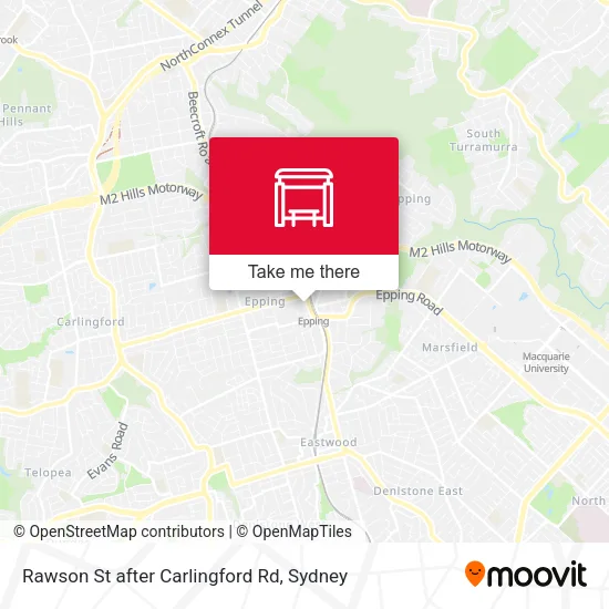 Rawson St after Carlingford Rd map