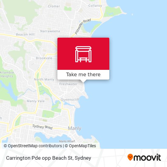 Carrington Pde opp Beach St map