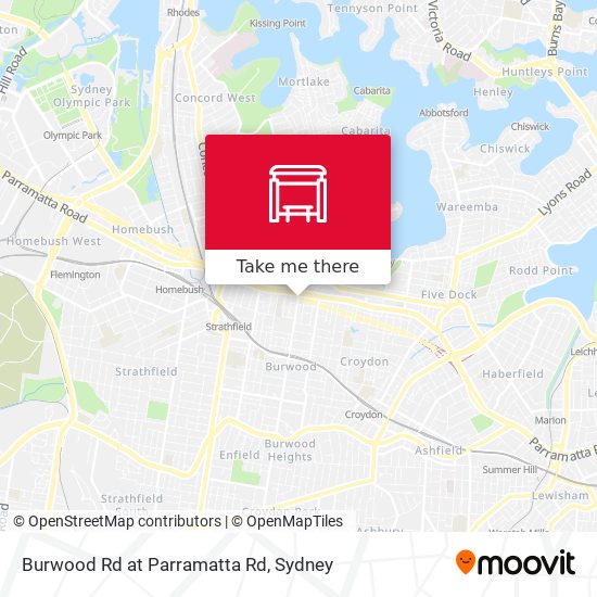Burwood Rd at Parramatta Rd map
