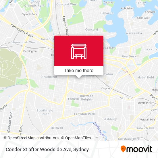 Conder St after Woodside Ave map