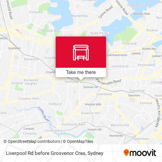 Liverpool Rd before Grosvenor Cres map