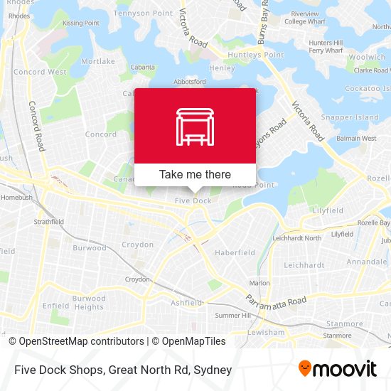 Five Dock Shops, Great North Rd map