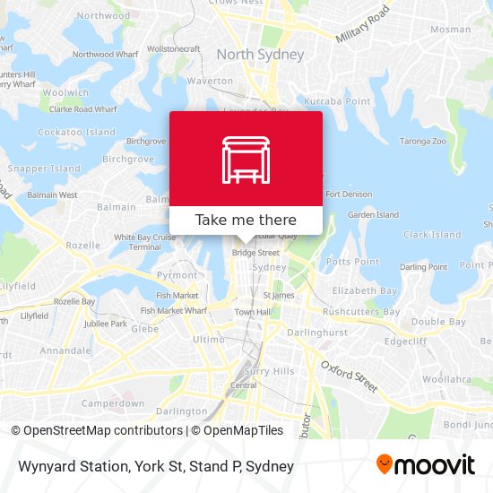 Mapa Wynyard Station, York St, Stand P