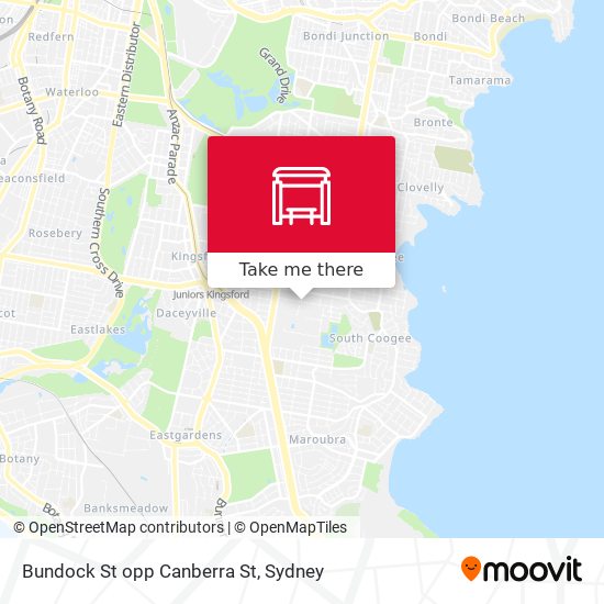 Bundock St opp Canberra St map