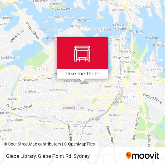 Mapa Glebe Library, Glebe Point Rd