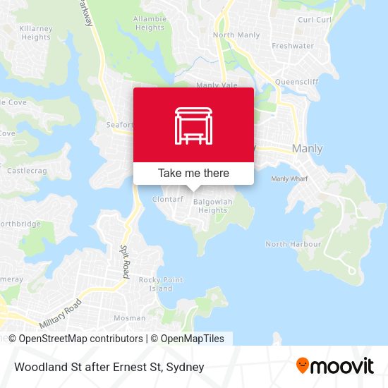 Woodland St after Ernest St map