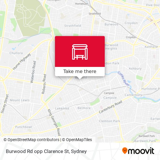 Burwood Rd opp Clarence St map