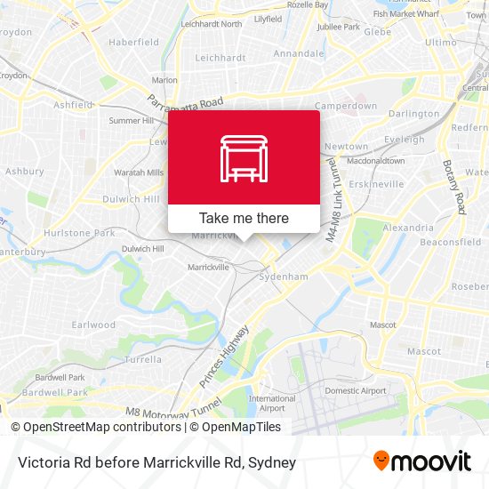 Victoria Rd before Marrickville Rd map