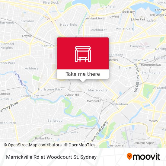 Mapa Marrickville Rd at Woodcourt St