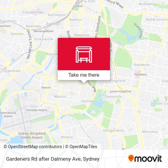 Gardeners Rd after Dalmeny Ave map