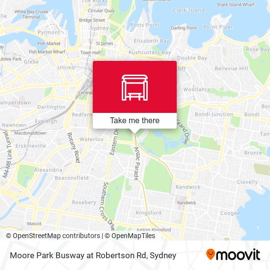 Moore Park Busway at Robertson Rd map